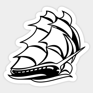 Old Tall Sailing Ship Sticker